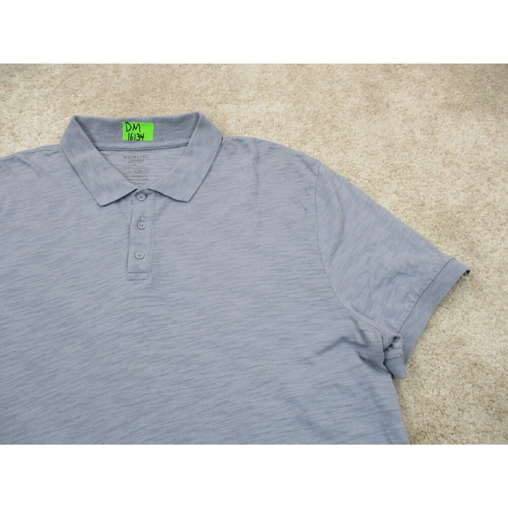 Vince Polo Shirt Adult Extra Large XL Blue Lightweight Cotton Casual Rugby Mens - Picture 3 of 11